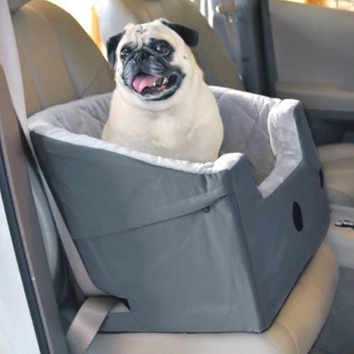 K & H Elevated Front and Back with safety belt Bucket Booster Pet Seat - Large / Grey by K&H Manufacturing