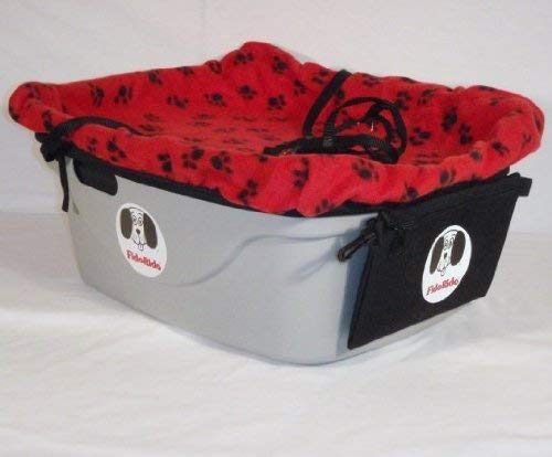 1 Seater Dog Car Seat Finish: Gray, Harness Size: Medium, Lining Color: Red