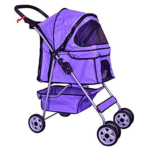 BestPet 4-Wheel Pet Stroller, Classic Purple