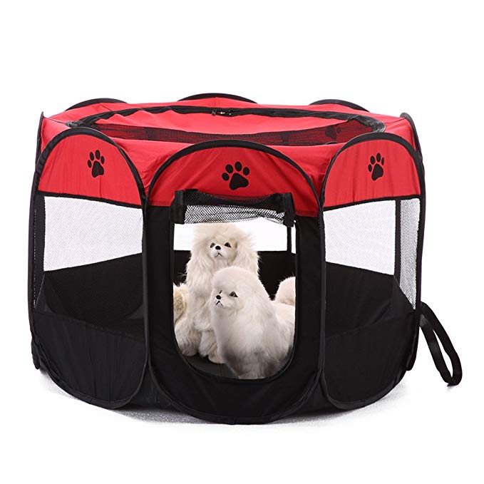 MaruPet Pet Gear Travel Lite Octagon Pet Pen with Removable Top for Cats and Dogs