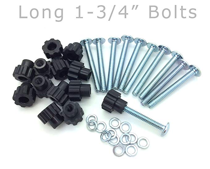 Pet Carrier Bolt Fasteners - Black Nylon Nuts (20 pack, 1-3/4