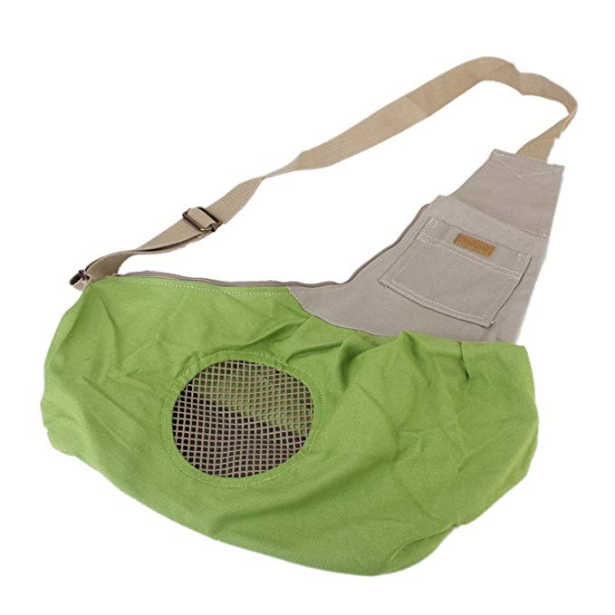 Tinksky Tiny Canvas Pet Dog Cat Carrier Sling Shoulder Bag Carrier Bag (Green)