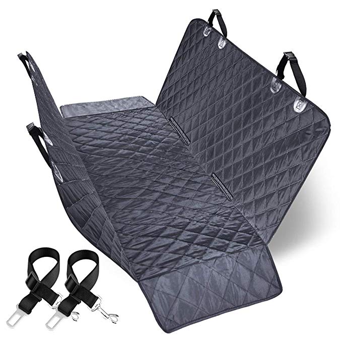 URPOWER 100% Waterproof Dog Car Seat Covers Car Cover for Dogs Pet Seat Cover with Side Flaps Hammock Convertible Scratch Proof Nonslip Washable Padded Dog Seat Cover for Cars Trucks and SUVs