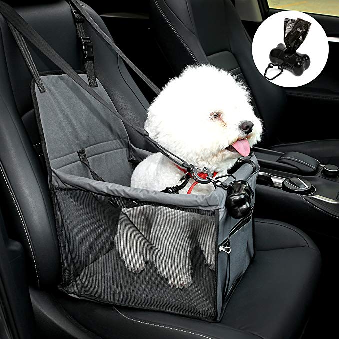 NO Collapse Dog Car Booster Seats Safety Seat Car Seat Cover with Dog Seat Belt Non Slip Carrier,Waterproof, Breathable, Portable, Foldable for Small Pets Animals Cat Puppy