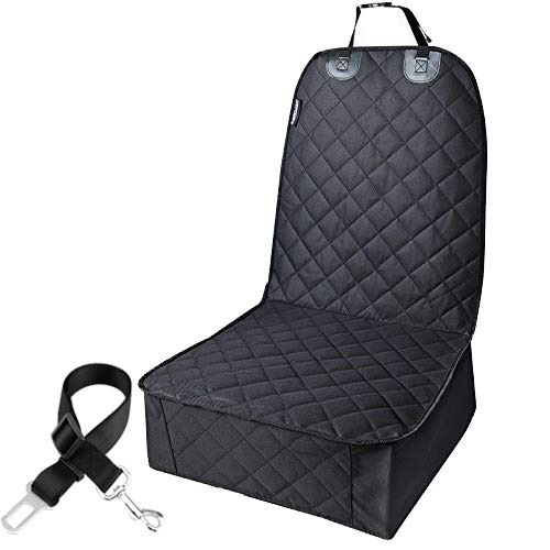 URPOWER Pet Front Seat Cover for Cars Nonslip Rubber Backing with Anchors, Quilted, Padded, Durable Pet Seat Covers for Cars, Trucks & SUVs