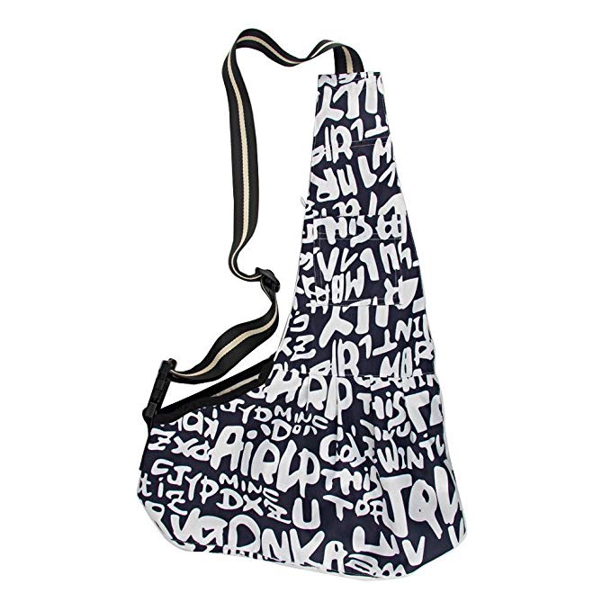 SODIAL(R) Blue & White Puppy Pet Dog Bag Carrier Single Shoulder Strip Sling Cloth Bag Tote for Medium Dog /Cat Outdoor