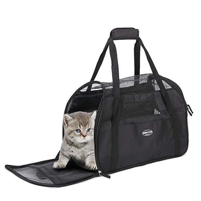 Wanfei Pet Carrier for Small Dogs, Cats | Airline Approved Soft-Sided Pet Travel Carrier | Under Seat Compatability | Ideal for Small and Medium Sized Cats, Dogs, Kitten, Rabbit and Others