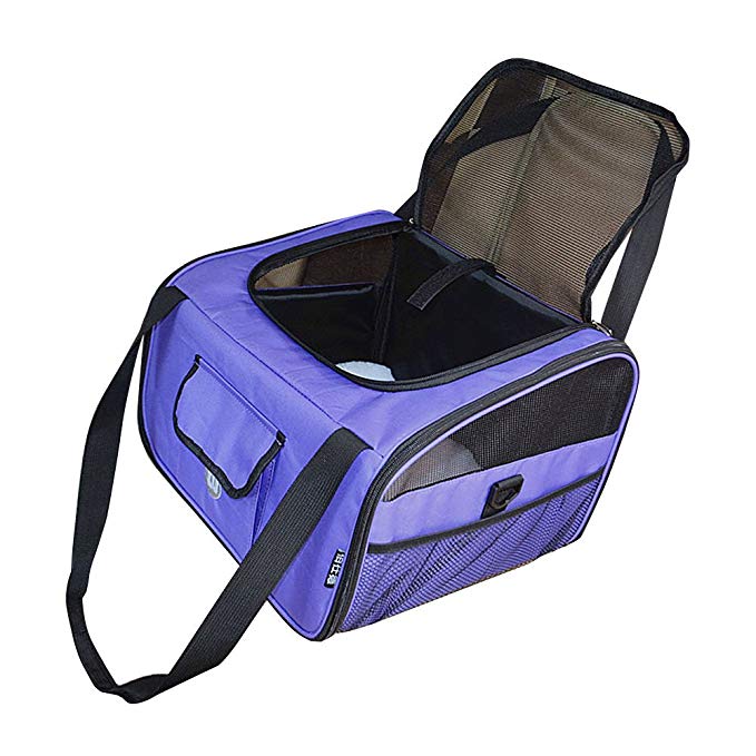Aoxsen 3 In 1 Pet Dog Cat Car Bike Seat Carrier Shoulder Bag Pets Backpack Handbag Folding Car Travel Puppy Bags Collapsible Hammock Basket Cage with Multi-functional Pockets