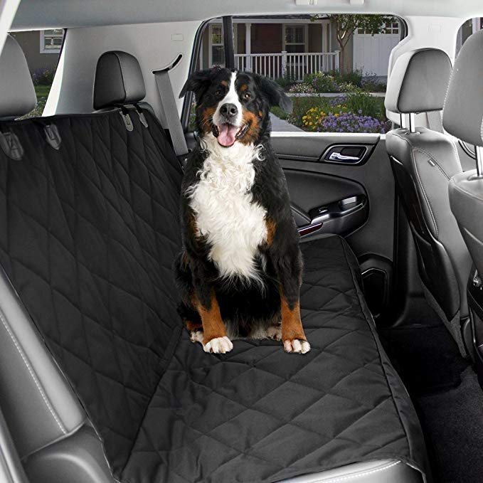 CPG DOTS Waterproof, Non-Slip, Dog Back Seat Cover | Durable Oxford Fabric & Polyester Pet Seat Covers | Scratch Proof Bench & Hammock Convertible, Rear Seat Covers for Small and Large Dogs