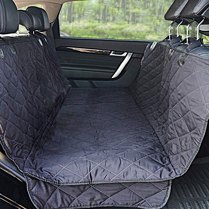 WINNER OUTFITTERS Dog Car Seat Covers,Dog Seat Cover Pet Seat Cover for Cars, Trucks, and Suv - Black, 100% WaterProof, Hammock Convertible