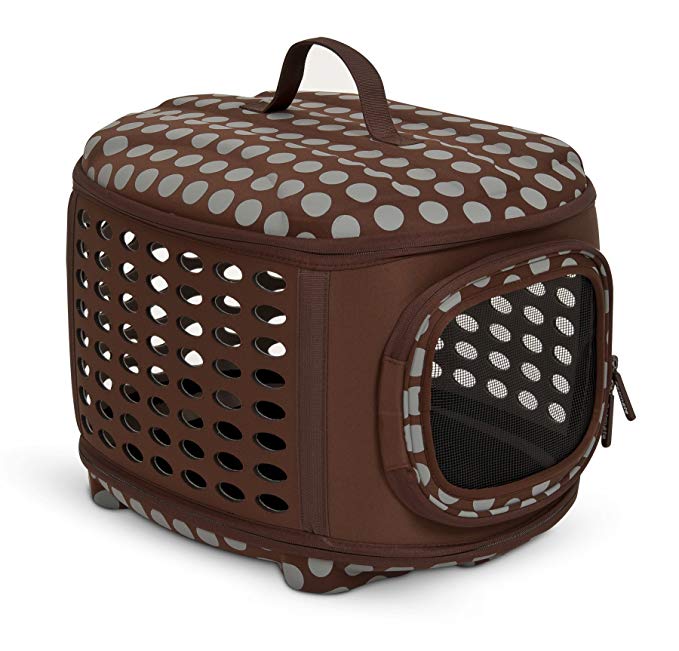 Petmate 21787 Curvations Cat and Dog Retreat Kennel and Carrier, Brown/Gray