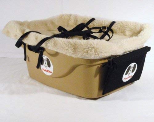 2 Seater Dog Car Seat Finish: Tan, Lining Color: Sherpa Beige, Harness Sizes: Small and Small