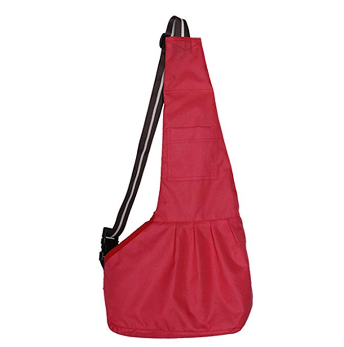 Prettysell Pet Dog Puppy Cat Carrier Bag Oxford Cloth Sling Single Shoulder Bag-Large,Red