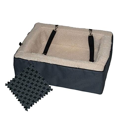 Pet Gear Dog/Cat Convertible Booster Seat and Pet Bed, Removable Washable Cover, Safety Tethers Included, Installs in Seconds,  No Tools Required