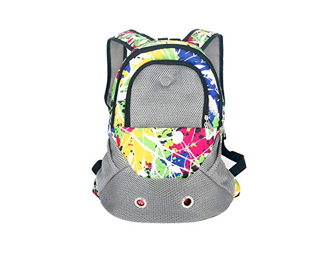 Giveme5 Pet Carrier Back Front Pack Dog Cat Travel Bag Pet Mesh Backpack Head out Design Padded Adjustable Shoulder Strap