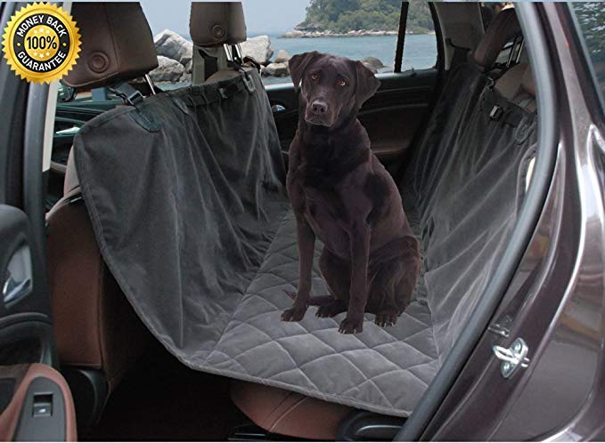 Lanyar Microfiber Seat Cover For Small Medium / Large Dogs Pet Car Seat Protector for Cars SUV, Dark Grey (X-Large)