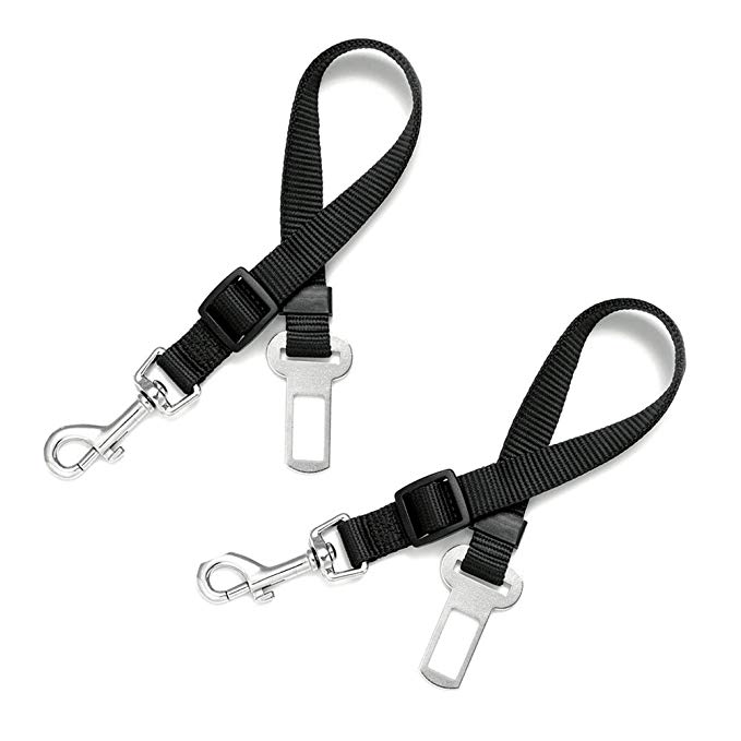 Dog Safety Seat Belt, PYRUS 2 PACK Pet Car Seat Belt Adjustable Dog Cat Safety Leads Car Vehicle Seat Belt Harness for Dogs Cats