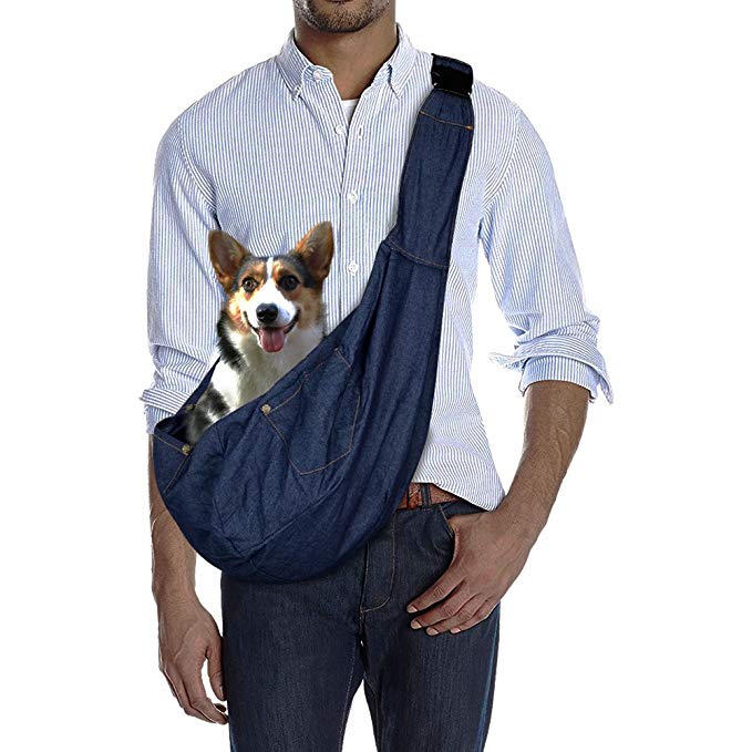 Mtinfly Pet Sling Adjustable Reversible Dog Sling Carrier Bag for Puppy Pet