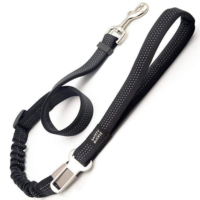 Dog Cat Car Seat Belt 2 in 1 Nylon Dog Leash Adjustable Pet Leashes with Safety Leads Vehicle Seatbelt Harness for Small/Medium/Large Under 88 lbs Dogs Cats Pets