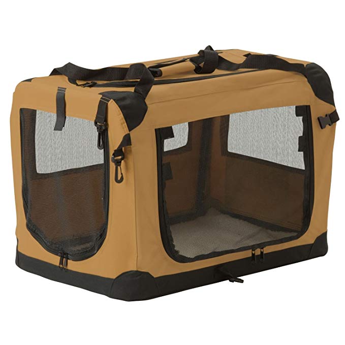 Suncast Portable Soft-Sided Folding Pet Carrier for Dogs Cats or Small Animals