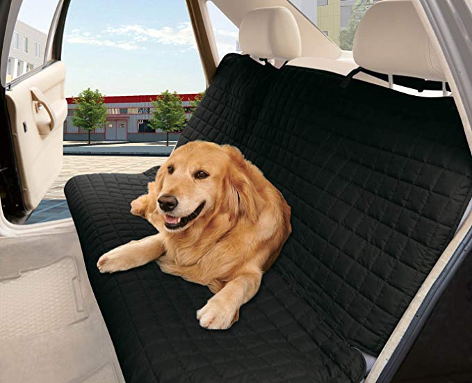 Elegant Comfort® Quilted %100 Waterproof Premium Quality Bench Car Seat Protector Cover (Entire Rear Seat) for Pets - TIES TO STOP SLIPPING OFF THE BENCH