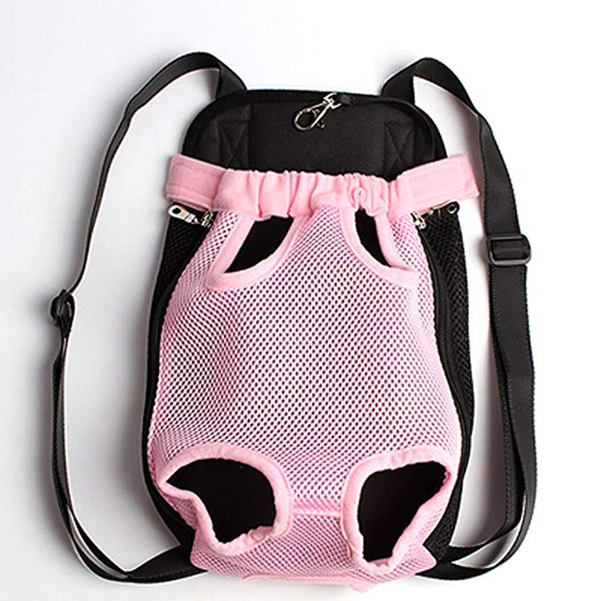 Mkono Fashion Portable Soft Pet Legs Head Out Travel Front Backpack Carrier Bag Case For Pet Dog Puppy Cat,Pink