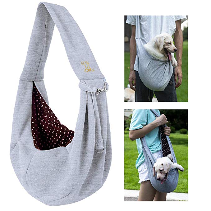 PROPLUMS Dog Sling Carrier, Outdoor Travel Shoulder Bag Tote for Puppy Small Dog
