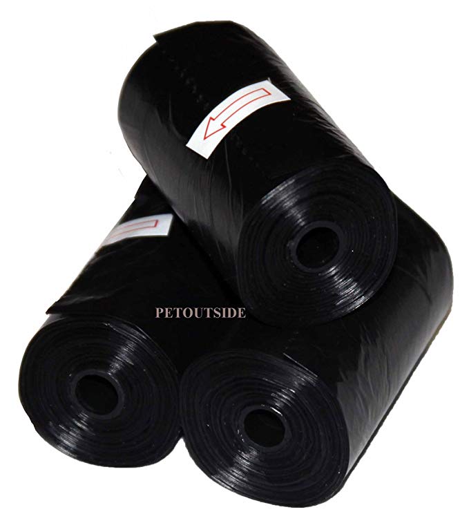 1020 DOG PET Waste Poop Bags 51 Black Refill Rolls with Plastic Core Plus Free Dispenser