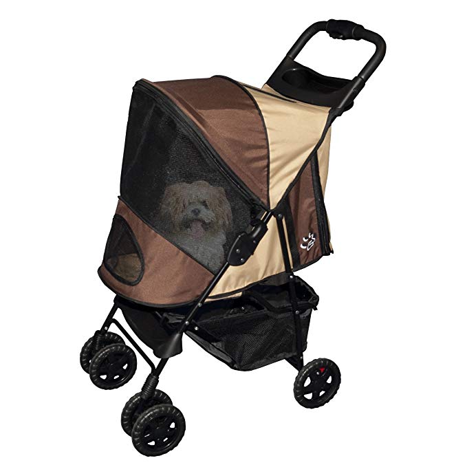 Pet Gear Happy Trails Plus Pet Stroller with Weather Guard for Cats and Dogs up to 30-pounds