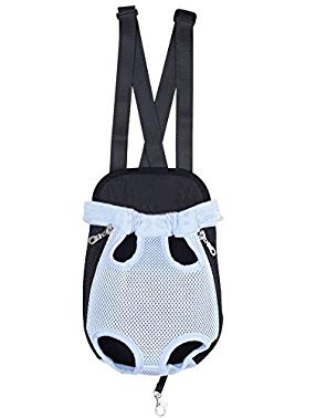 Mkono Fashion Portable Soft Pet Legs Head Out Travel Front Backpack Carrier Bag Case For Pet Dog Puppy Cat,Blue