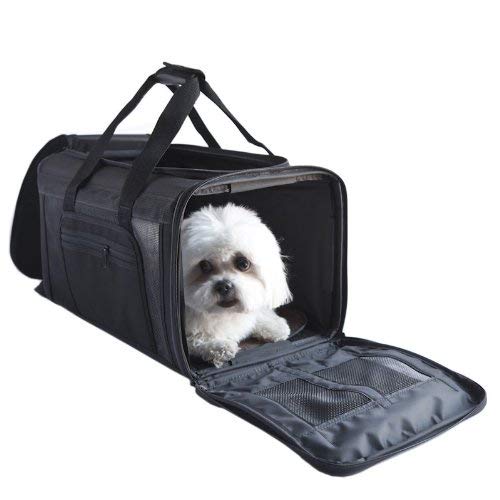 Petote Carle Airline Pet Travel Bag, Black