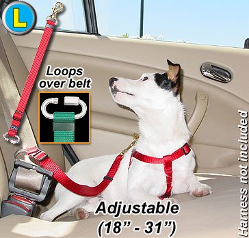 Seat Belt Tethers - Large - Baby Pink - Dog/Pet Tether