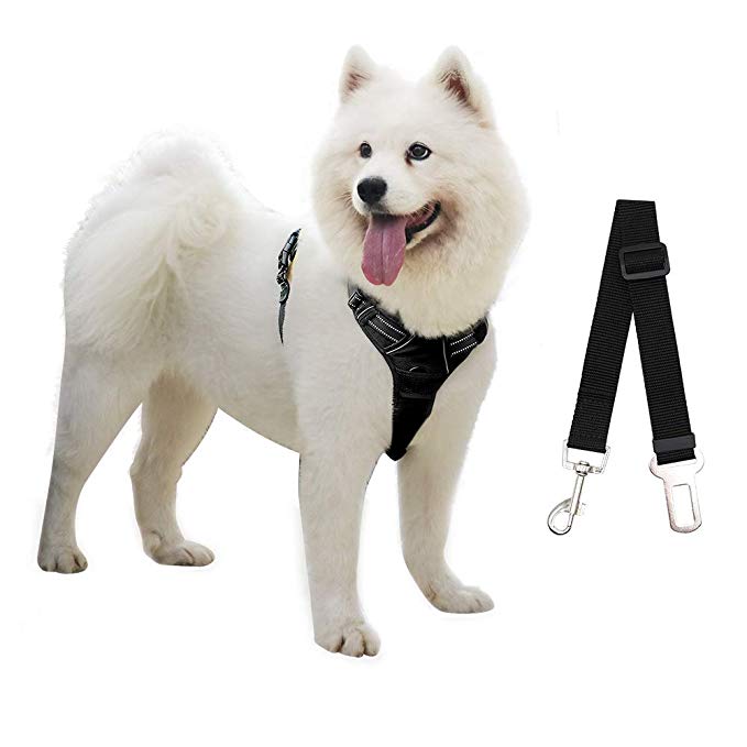 PHILWIN Large Dog Harness, No-Pull Vest Harness with Safe Belt, Reflective & Adjustable, Breathable Oxford Material, Easy Control for Outdoor Walking