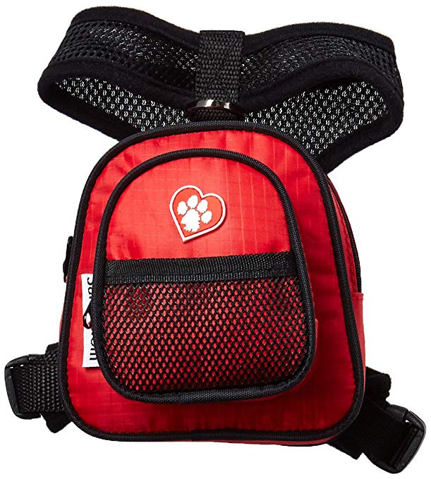 SarahTom 5-Inch Pet Backpack for Dogs, Red