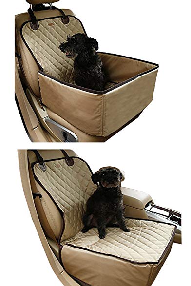 Creation Core 2 in 1 Deluxe Dog Front Seat Cover for Cars Waterproof Pet Bucket Seat Cover Protection Mat Thickened Booster Seat