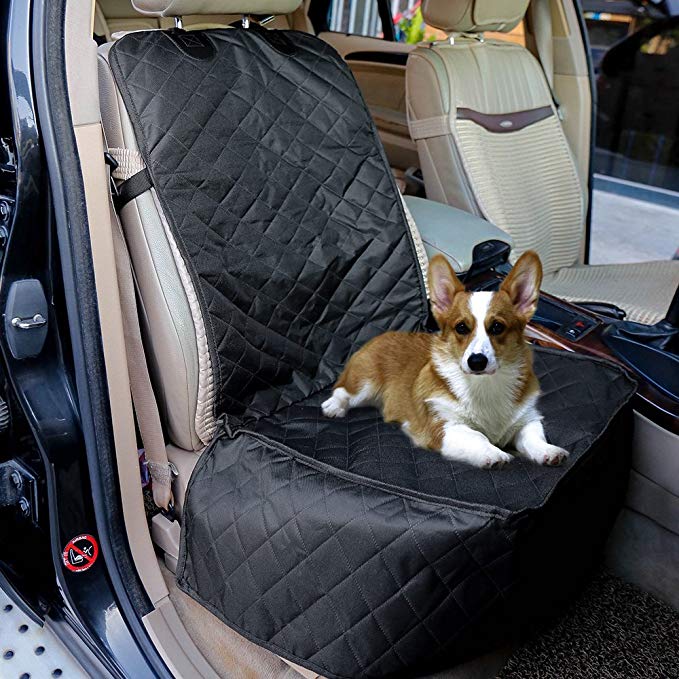 FENGRUIL Dog Seat Cover for Cars Nonslip and Waterproof Backing with Anchors/Quilted/Padded Pet Bench Car Seat Protector Covers for Bucket Seat Trucks & SUVs