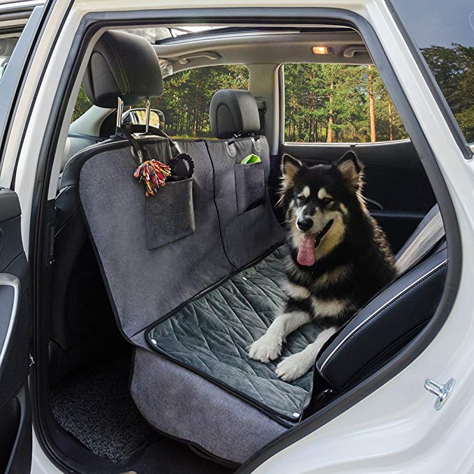 FURRY BUDDY Dog Car Seat Cover for Cars, Trucks, SUVs, Pet Car Seat Cover 100% Waterproof &Non-slip Backing &Hammock Convertible
