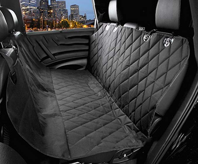 Black Waterproof Pet Seat Cover for Cars, SUV, Trucks - Non Slip Hammock Convertible