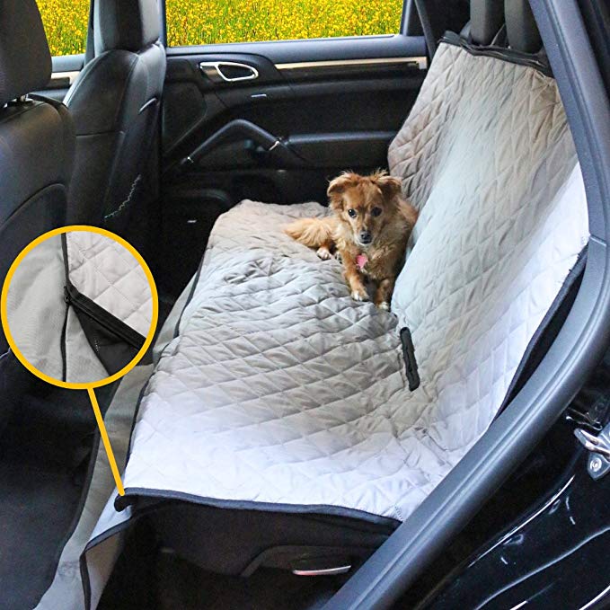 Pet Car Seat Hammock Cover with Removable Quilted Loft Blanket – Fits Most Vehicles and Seat Types